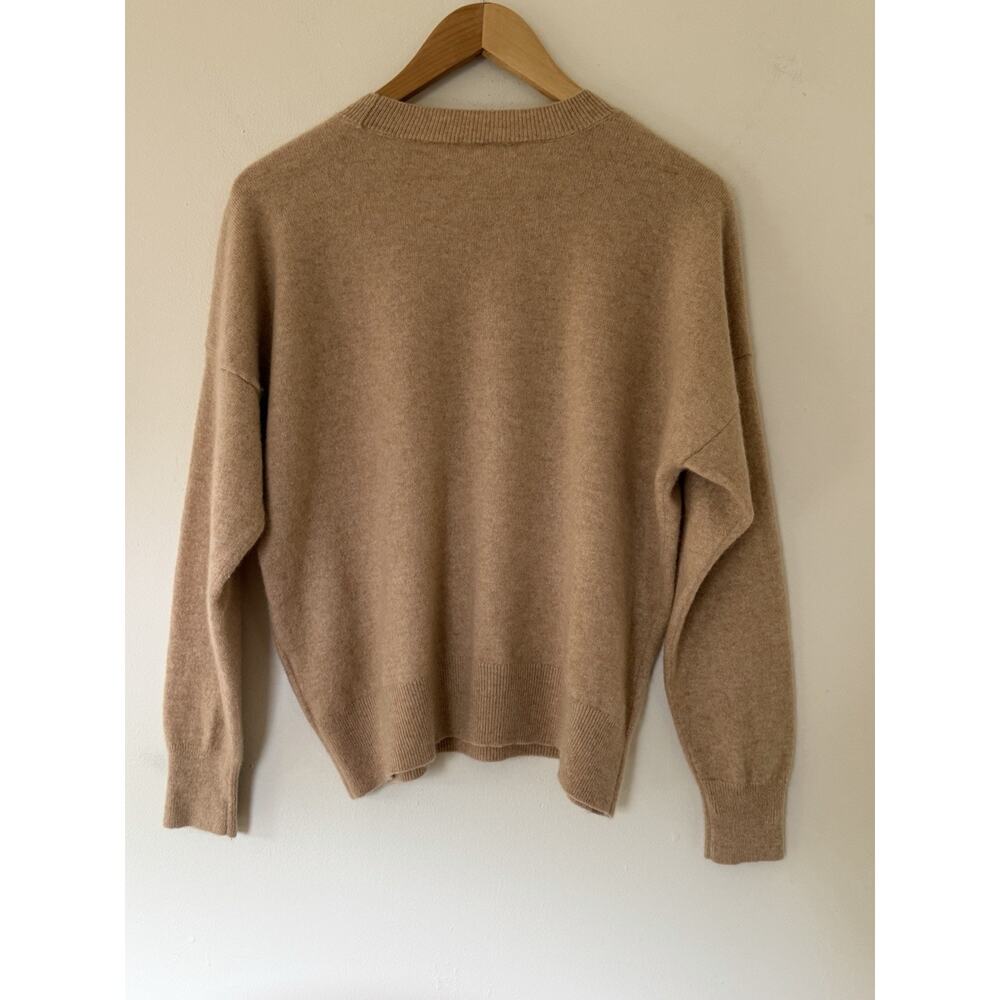 Madewell 100% Cashmere Crewneck Oversized Sweater Tan Size Medium $148 - Picture 4 of 5